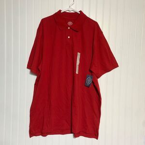 St Johns Bay Polo Shirt Mens 2XL Red Short Sleeve Cotton Blend Premium NWT
